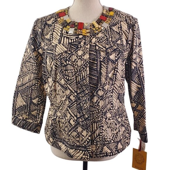 Ruby Rd Women’s Size 14 Jeweled Neckline ¾ Sleeve Button Front Jacket -NWT - Picture 11 of 16